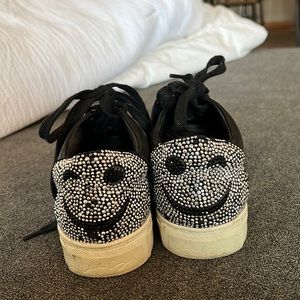 Black leather sneakers